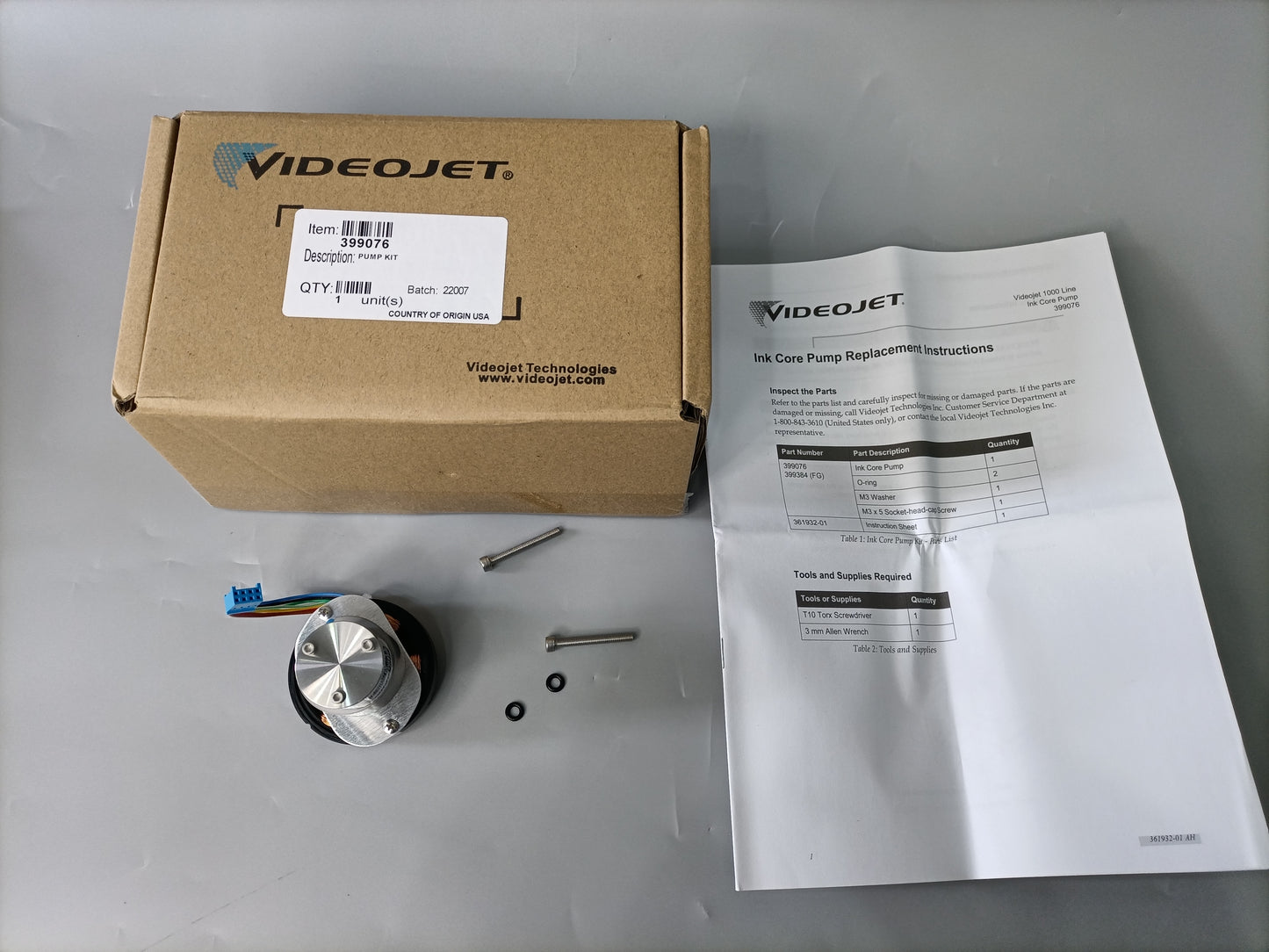 videojet 399076 PUMP KIT (new in box)